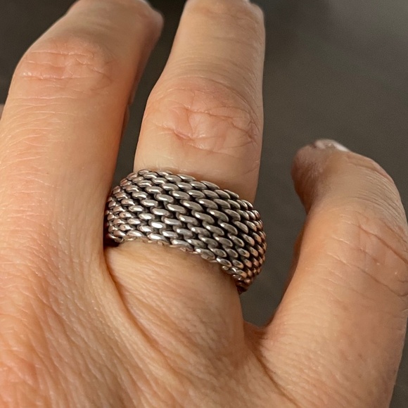 Tiffany Mesh - silver ring size 6/bague en argent taille 6 - Picture 1 of 4